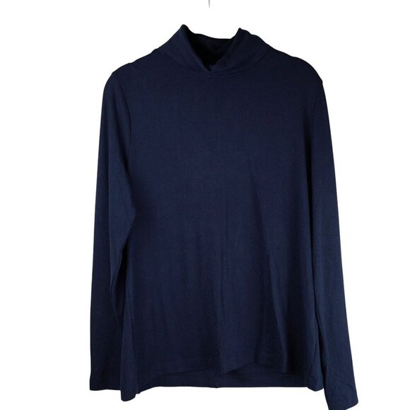 Banana Republic‎ Navy Long Sleeve Turtleneck Women Large Viscose Sz L - Picture 1 of 6